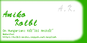 aniko kolbl business card